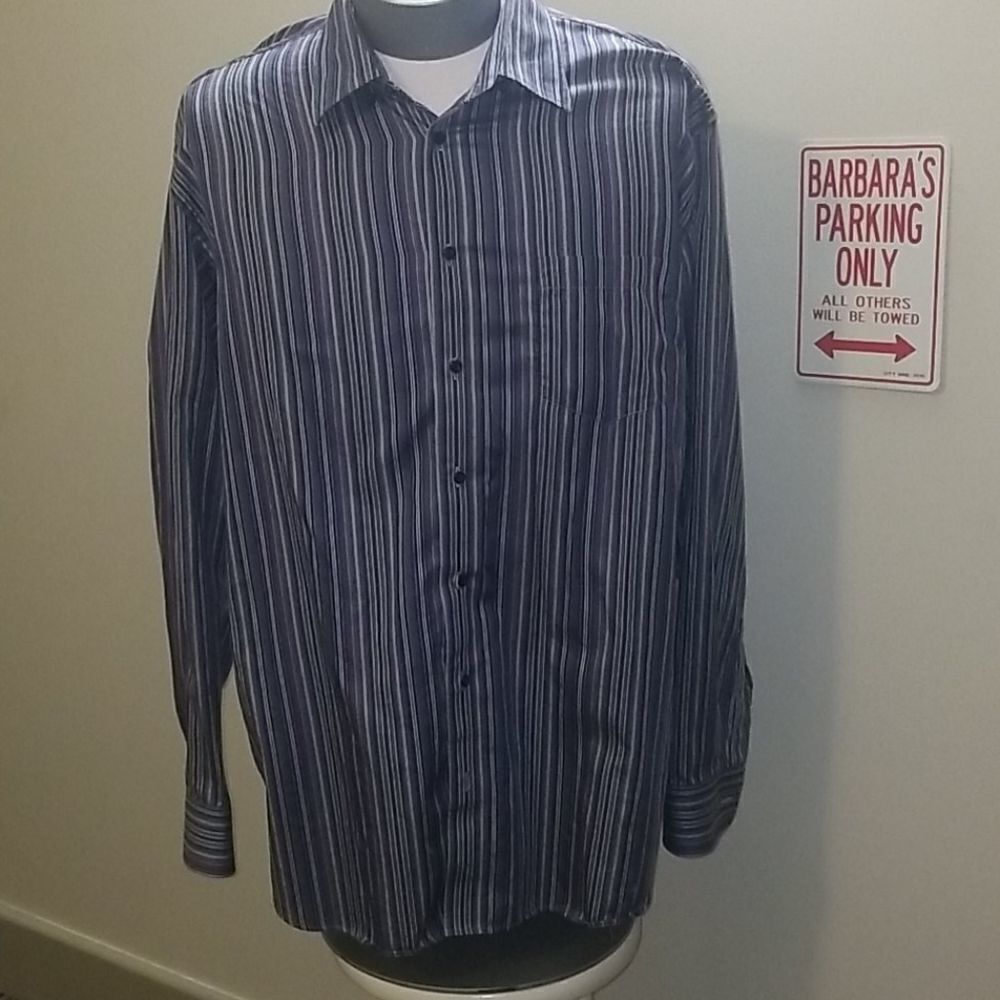TOSCANO CASUAL STRIPE SHIRT SZ XXL